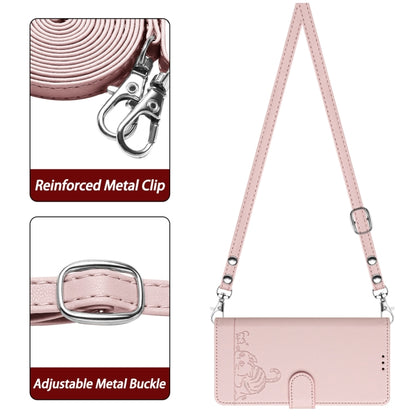 For Blackview Wave 6C Cat Rat Embossed Pattern RFID Leather Phone Case with Lanyard(Pink) - More Brand by PMC Jewellery | Online Shopping South Africa | PMC Jewellery | Buy Now Pay Later Mobicred