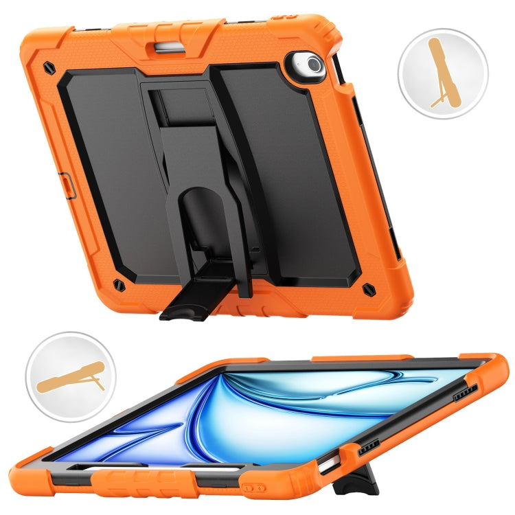 For iPad Air 13 2024 Silicone Hydric PC Tablet Case with Shoulder Strap & Holder(Orange) - iPad Air 13 2024 Cases by PMC Jewellery | Online Shopping South Africa | PMC Jewellery | Buy Now Pay Later Mobicred