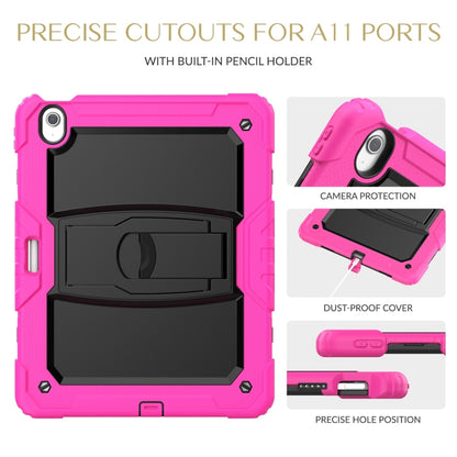 For iPad Air 13 2024 Silicone Hydric PC Tablet Case with Shoulder Strap & Holder(Rose Red) - iPad Air 13 2024 Cases by PMC Jewellery | Online Shopping South Africa | PMC Jewellery | Buy Now Pay Later Mobicred