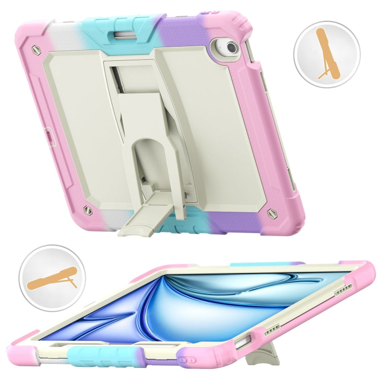 For iPad Air 13 2024 Silicone Hydric PC Tablet Case with Shoulder Strap & Holder(Camouflage Pink) - iPad Air 13 2024 Cases by PMC TechLife | Online Shopping South Africa | PMC TechLife | Buy Now Pay Later Mobicred