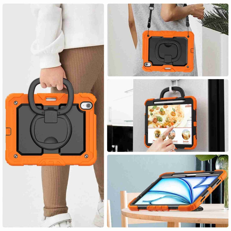 For iPad Air 11 2024 Handle Silicone Hydric PC Tablet Case with Shoulder Strap(Orange) - iPad Air 11 2024 Cases by PMC Jewellery | Online Shopping South Africa | PMC Jewellery | Buy Now Pay Later Mobicred