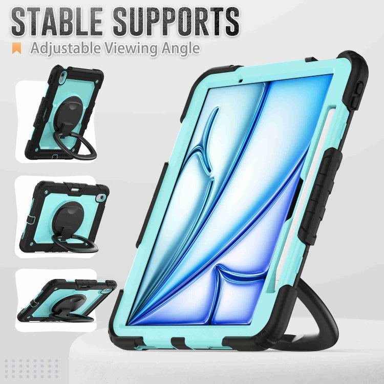 For iPad Air 11 2024 Handle Silicone Hydric PC Tablet Case with Shoulder Strap(Light Blue PC) - iPad Air 11 2024 Cases by PMC Jewellery | Online Shopping South Africa | PMC Jewellery | Buy Now Pay Later Mobicred