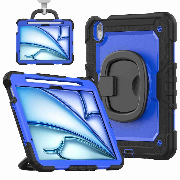 For iPad Air 11 2024 Handle Silicone Hydric PC Tablet Case with Shoulder Strap(Dark Blue PC) - iPad Air 11 2024 Cases by PMC Jewellery | Online Shopping South Africa | PMC Jewellery | Buy Now Pay Later Mobicred