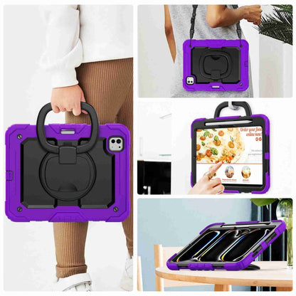 For iPad Pro 11 2024 Handle Silicone Hydric PC Tablet Case with Shoulder Strap(Purple) - iPad Pro 11 2024 Cases by PMC Jewellery | Online Shopping South Africa | PMC Jewellery | Buy Now Pay Later Mobicred