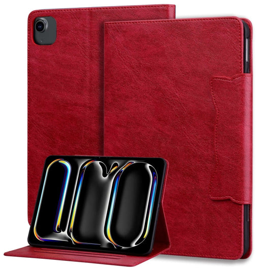 For iPad Air 13 2024 Cat Buckle Leather Smart Tablet Case(Red) - iPad Air 13 2024 Cases by PMC Jewellery | Online Shopping South Africa | PMC Jewellery | Buy Now Pay Later Mobicred