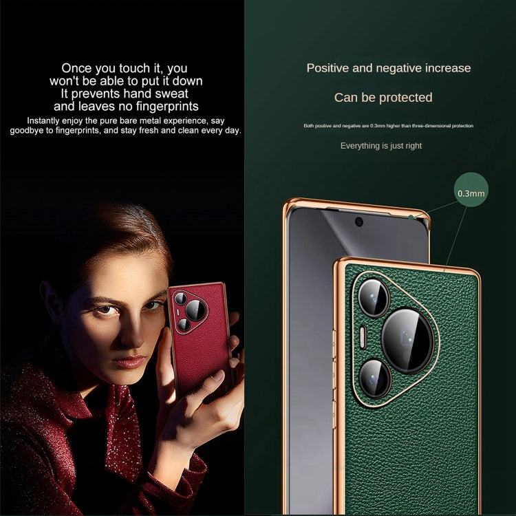 For Huawei Pura 70 SULADA TPU + Litchi Texture Leather Phone Case(Black) - free shipping - PMC Jewellery - Order now!