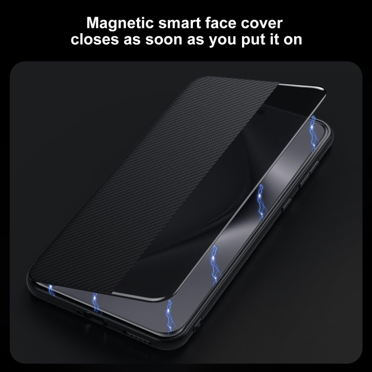 For Huawei Mate 70 RS Ultimate SULADA Kevlar 600D Texture Smart Window Leather Phone Case(Purple) - Huawei Cases by SULADA | Online Shopping South Africa | PMC TechLife | Buy Now Pay Later Mobicred