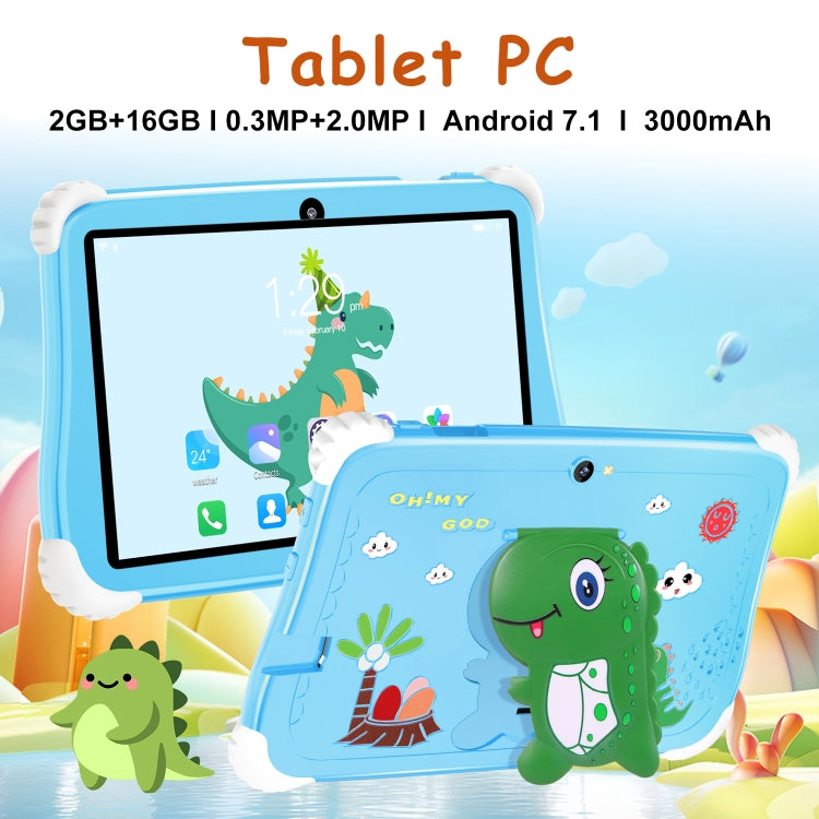 C75 Dinosaur 7 inch WiFi Kids Tablet PC, 2GB+16GB, Android 7.1 MT6735 Octa Core CPU(Blue) -  by PMC Jewellery | Online Shopping South Africa | PMC Jewellery | Buy Now Pay Later Mobicred