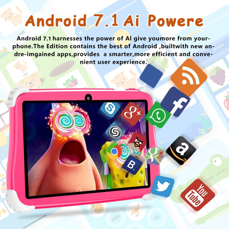 C75 Dinosaur 7 inch WiFi Kids Tablet PC, 2GB+16GB, Android 7.1 MT6735 Octa Core CPU(Pink) -  by PMC Jewellery | Online Shopping South Africa | PMC Jewellery | Buy Now Pay Later Mobicred