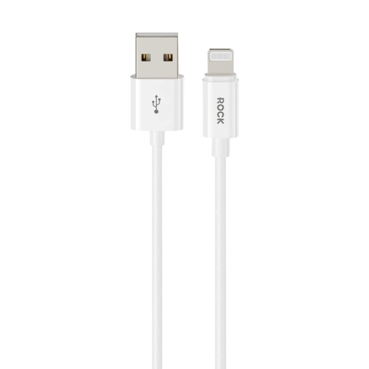 ROCK P8 Prime Series 1m USB Fast Charging Data Cable, Interface:2.4A 8 Pin(White) - Normal Style Cable by ROCK | Online Shopping South Africa | PMC Jewellery | Buy Now Pay Later Mobicred