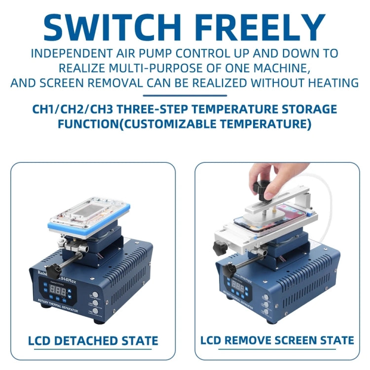 Kaisi 946 Max Double Vacuum Pumps LCD Separator Rotating Thermal Machine, UK Plug - Separation Equipment by Kaisi | Online Shopping South Africa | PMC Jewellery | Buy Now Pay Later Mobicred