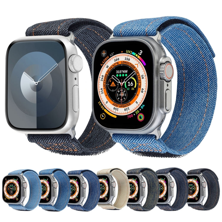 For Apple Watch Ultra 2 49mm Cowboy Nylon Hook and Loop Fastener Watch Band(Dark Blue) - Watch Bands by PMC Jewellery | Online Shopping South Africa | PMC Jewellery | Buy Now Pay Later Mobicred