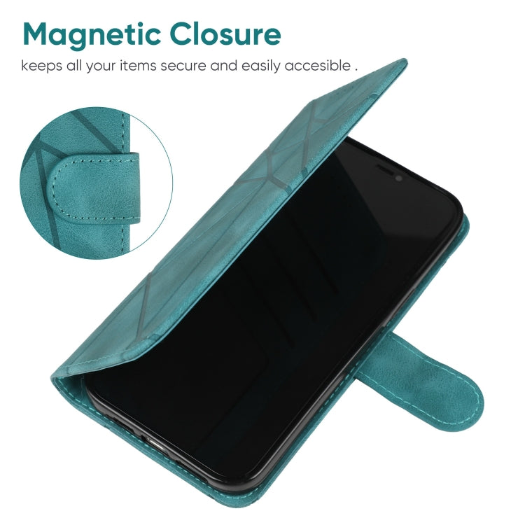 For Google Pixel 9 / 9 Pro Skin Feel Geometric Lines Leather Phone Case(Green) - Google Cases by PMC Jewellery | Online Shopping South Africa | PMC Jewellery | Buy Now Pay Later Mobicred