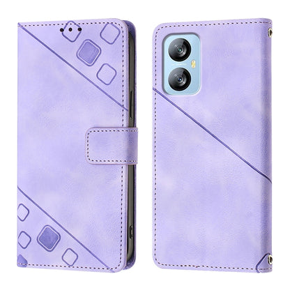 For Blackview A52 Skin Feel Embossed Leather Phone Case(Light Purple) - More Brand by PMC Jewellery | Online Shopping South Africa | PMC Jewellery | Buy Now Pay Later Mobicred