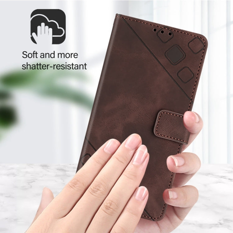 For Blackview A52 Skin Feel Embossed Leather Phone Case(Brown) - More Brand by PMC Jewellery | Online Shopping South Africa | PMC Jewellery | Buy Now Pay Later Mobicred