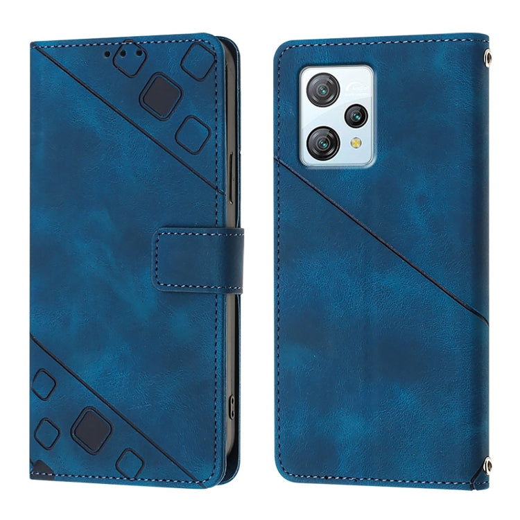 For Blackview A53 Skin Feel Embossed Leather Phone Case(Blue) - More Brand by PMC Jewellery | Online Shopping South Africa | PMC Jewellery | Buy Now Pay Later Mobicred