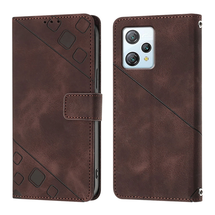 For Blackview A53 Skin Feel Embossed Leather Phone Case(Brown) - More Brand by PMC Jewellery | Online Shopping South Africa | PMC Jewellery | Buy Now Pay Later Mobicred