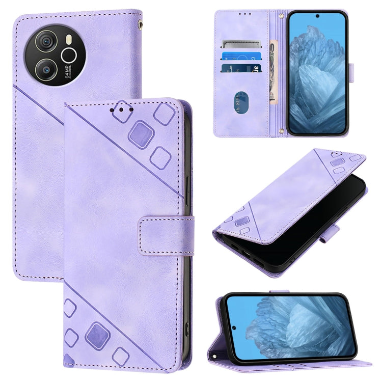 For Blackview Shark 8 Skin Feel Embossed Leather Phone Case(Light Purple) - More Brand by PMC Jewellery | Online Shopping South Africa | PMC Jewellery | Buy Now Pay Later Mobicred