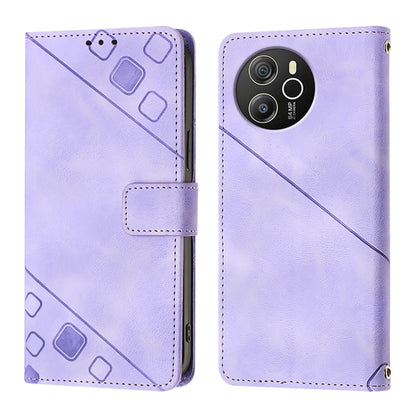 For Blackview Shark 8 Skin Feel Embossed Leather Phone Case(Light Purple) - More Brand by PMC Jewellery | Online Shopping South Africa | PMC Jewellery | Buy Now Pay Later Mobicred