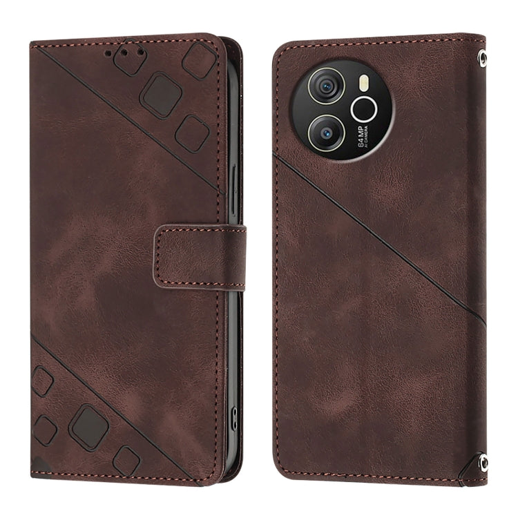 For Blackview Shark 8 Skin Feel Embossed Leather Phone Case(Brown) - More Brand by PMC Jewellery | Online Shopping South Africa | PMC Jewellery | Buy Now Pay Later Mobicred