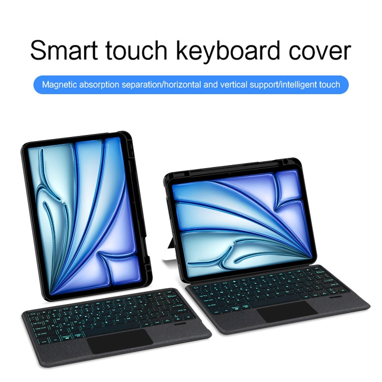 For iPad Air 11 2024 Intelligent Detachable Touch Bluetooth Keyboard Leather Tablet Case with Backlight/Pen Slot(Black) - Universal by PMC TechLife | Online Shopping South Africa | PMC TechLife | Buy Now Pay Later Mobicred