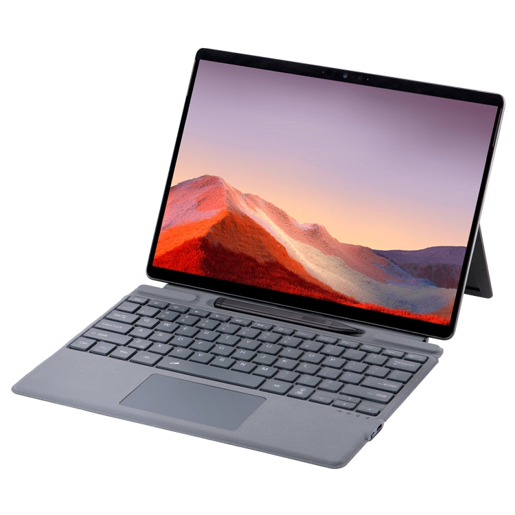 For Microsoft Surface Pro 10 / Pro 9 2089D Backlight Wireless Bluetooth Keyboard Leather Case with Touchpad(Grey) - Others Keyboard by PMC Jewellery | Online Shopping South Africa | PMC Jewellery | Buy Now Pay Later Mobicred