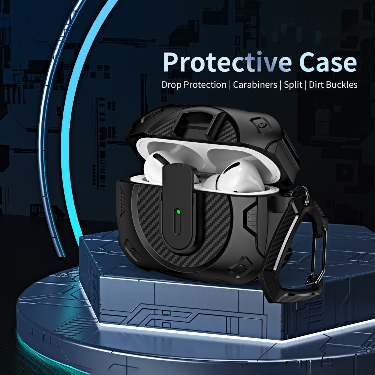 For AirPods 2 / 1 Lock Shockproof Bluetooth Earphone Protective Case(Black) - For AirPods 1/2 by PMC Jewellery | Online Shopping South Africa | PMC Jewellery | Buy Now Pay Later Mobicred