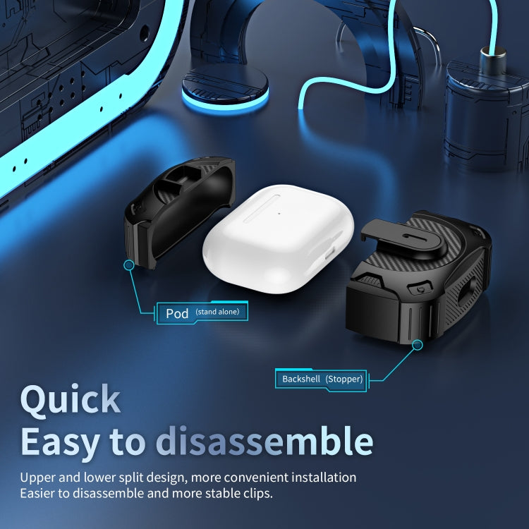 For AirPods 2 / 1 Lock Shockproof Bluetooth Earphone Protective Case(Black Purple) - For AirPods 1/2 by PMC Jewellery | Online Shopping South Africa | PMC Jewellery | Buy Now Pay Later Mobicred