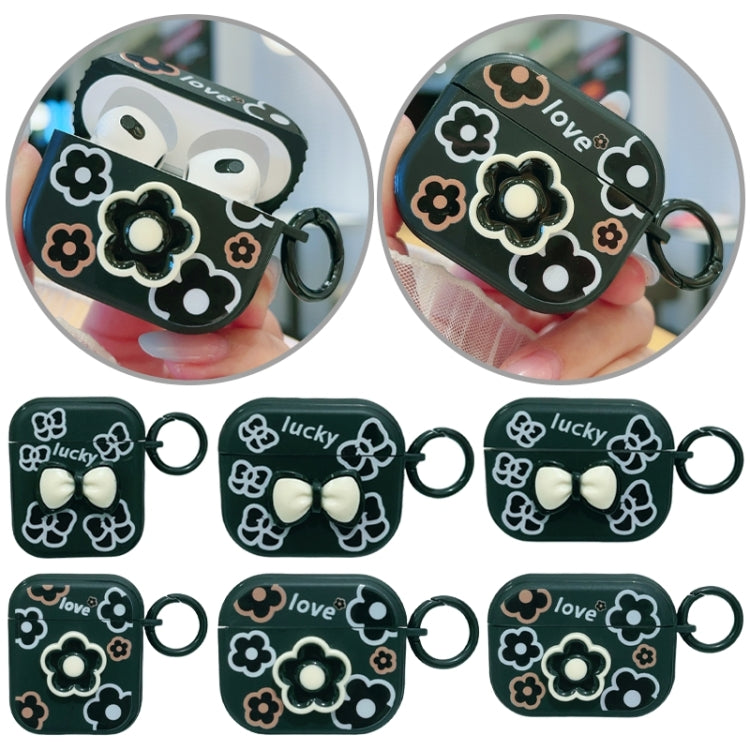 For AirPods Pro 2 / Pro 3D Colorful Pattern Bluetooth Earphone Protective Case(Black Bow) - For AirPods Pro 2 by PMC Jewellery | Online Shopping South Africa | PMC Jewellery | Buy Now Pay Later Mobicred