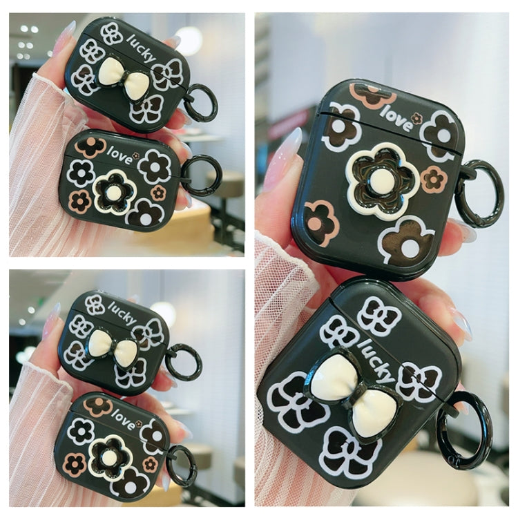 For AirPods 2 / 1 3D Colorful Pattern Bluetooth Earphone Protective Case(Black Bow) - For AirPods 1/2 by PMC Jewellery | Online Shopping South Africa | PMC Jewellery | Buy Now Pay Later Mobicred