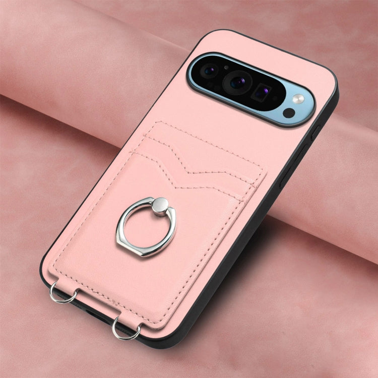 For Google Pixel 9 / 9 Pro R20 Ring Card Holder Phone Case(Pink) - Google Cases by PMC Jewellery | Online Shopping South Africa | PMC Jewellery | Buy Now Pay Later Mobicred