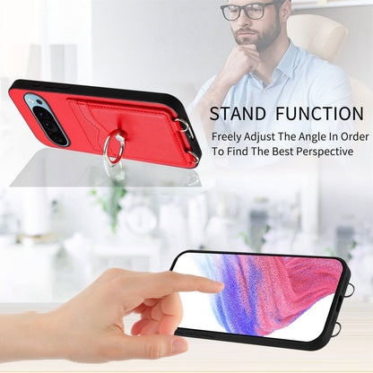 For Google Pixel 9 Pro XL R20 Ring Card Holder Phone Case(Red) - Google Cases by PMC Jewellery | Online Shopping South Africa | PMC Jewellery | Buy Now Pay Later Mobicred