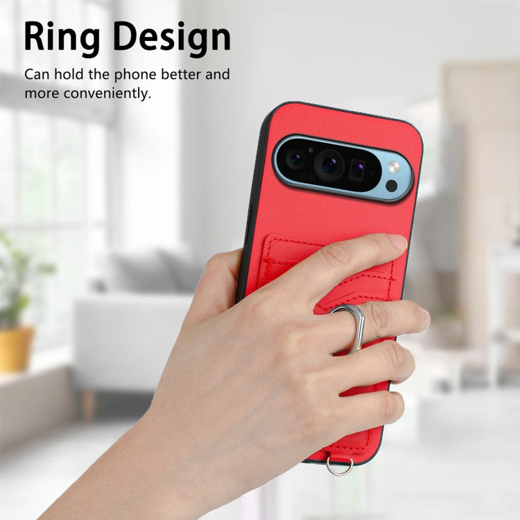 For Google Pixel 9 Pro XL R20 Ring Card Holder Phone Case(Red) - Google Cases by PMC Jewellery | Online Shopping South Africa | PMC Jewellery | Buy Now Pay Later Mobicred