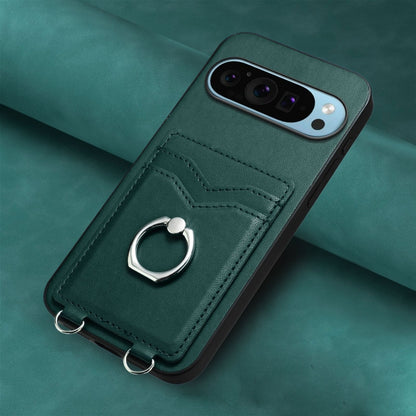 For Google Pixel 9 Pro XL R20 Ring Card Holder Phone Case(Green) - Google Cases by PMC Jewellery | Online Shopping South Africa | PMC Jewellery | Buy Now Pay Later Mobicred