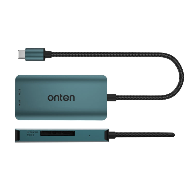 Onten C11 3 in 1 USB-C / Type-C to CFepress Type-B & SD & TF Card Reader(Pine Green) - Card Reader by Onten | Online Shopping South Africa | PMC Jewellery | Buy Now Pay Later Mobicred