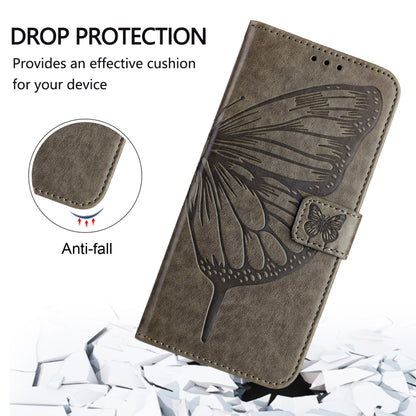 For Blackview A52 Embossed Butterfly Leather Phone Case(Grey) - More Brand by PMC Jewellery | Online Shopping South Africa | PMC Jewellery | Buy Now Pay Later Mobicred