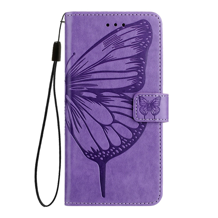 For Blackview A52 Embossed Butterfly Leather Phone Case(Purple) - More Brand by PMC Jewellery | Online Shopping South Africa | PMC Jewellery | Buy Now Pay Later Mobicred