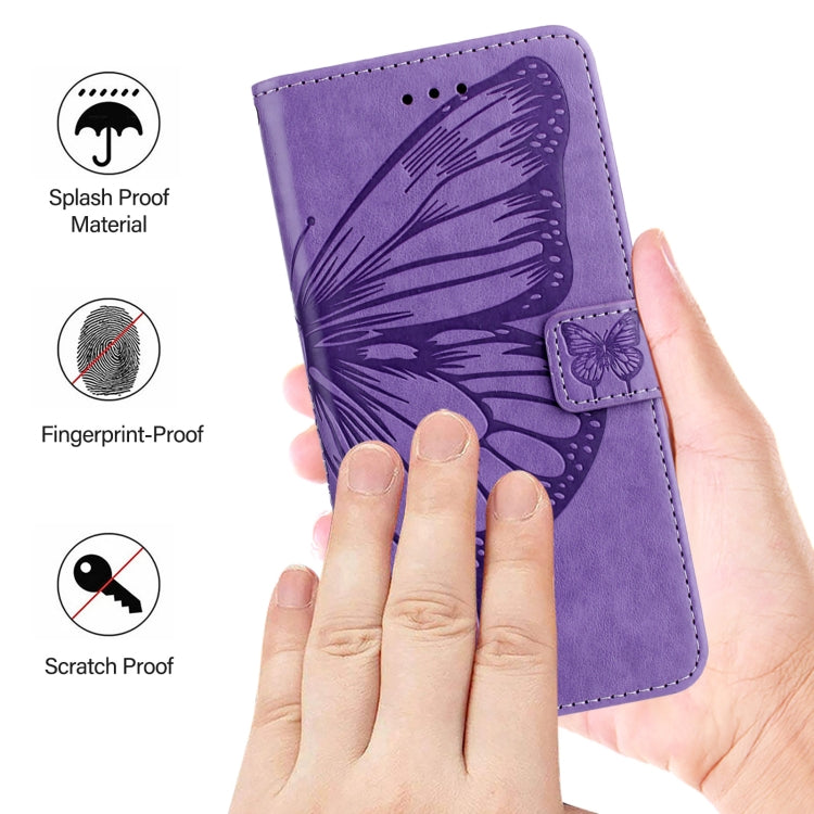 For Blackview A52 Embossed Butterfly Leather Phone Case(Purple) - More Brand by PMC Jewellery | Online Shopping South Africa | PMC Jewellery | Buy Now Pay Later Mobicred