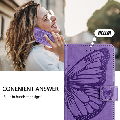 For Blackview A52 Embossed Butterfly Leather Phone Case(Purple) - More Brand by PMC Jewellery | Online Shopping South Africa | PMC Jewellery | Buy Now Pay Later Mobicred