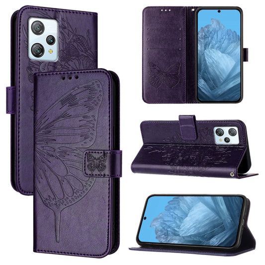 For Blackview A53 Embossed Butterfly Leather Phone Case(Purple) - More Brand by PMC Jewellery | Online Shopping South Africa | PMC Jewellery | Buy Now Pay Later Mobicred