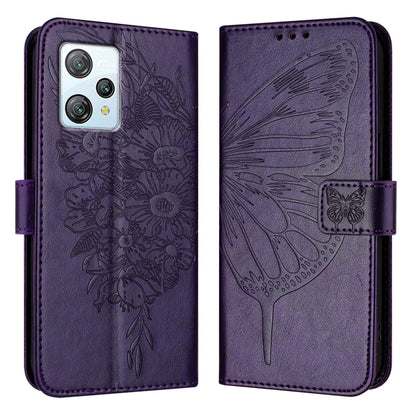 For Blackview A53 Embossed Butterfly Leather Phone Case(Purple) - More Brand by PMC Jewellery | Online Shopping South Africa | PMC Jewellery | Buy Now Pay Later Mobicred