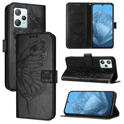For Blackview A53 Embossed Butterfly Leather Phone Case(Black) - More Brand by PMC Jewellery | Online Shopping South Africa | PMC Jewellery | Buy Now Pay Later Mobicred