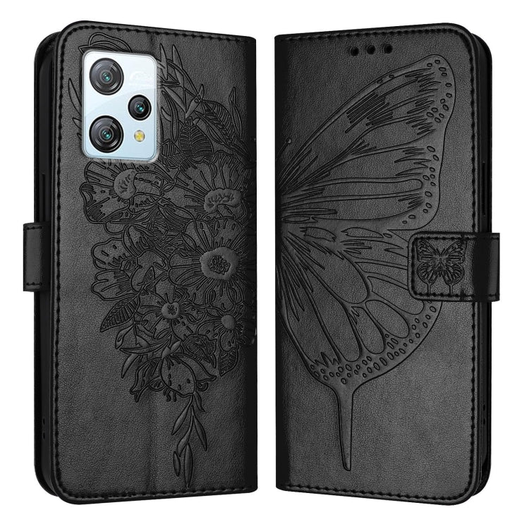 For Blackview A53 Embossed Butterfly Leather Phone Case(Black) - More Brand by PMC Jewellery | Online Shopping South Africa | PMC Jewellery | Buy Now Pay Later Mobicred