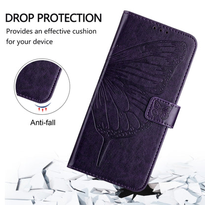 For Blackview A53 Embossed Butterfly Leather Phone Case(Dark Purple) - More Brand by PMC Jewellery | Online Shopping South Africa | PMC Jewellery | Buy Now Pay Later Mobicred