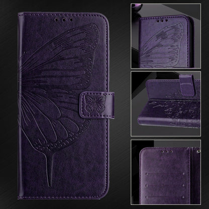 For Blackview A53 Embossed Butterfly Leather Phone Case(Dark Purple) - More Brand by PMC Jewellery | Online Shopping South Africa | PMC Jewellery | Buy Now Pay Later Mobicred