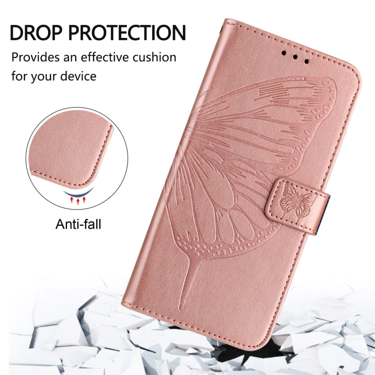 For Blackview Shark 8 Embossed Butterfly Leather Phone Case(Rose Gold) - More Brand by PMC Jewellery | Online Shopping South Africa | PMC Jewellery | Buy Now Pay Later Mobicred