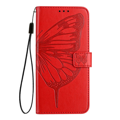 For Blackview Shark 8 Embossed Butterfly Leather Phone Case(Red) - More Brand by PMC Jewellery | Online Shopping South Africa | PMC Jewellery | Buy Now Pay Later Mobicred