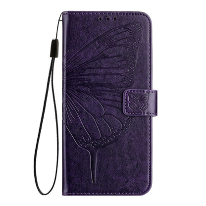 For Blackview Wave 6C Embossed Butterfly Leather Phone Case(Dark Purple) - More Brand by PMC Jewellery | Online Shopping South Africa | PMC Jewellery | Buy Now Pay Later Mobicred