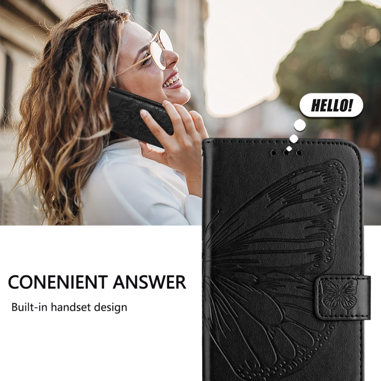 For Blackview Color 8 Embossed Butterfly Leather Phone Case(Black) - More Brand by PMC Jewellery | Online Shopping South Africa | PMC Jewellery | Buy Now Pay Later Mobicred