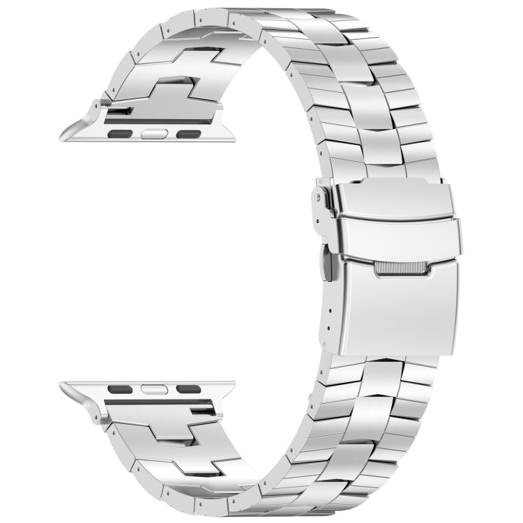 For Apple Watch Series 4 44mm Rice Ears Safety Buckle Titanium Alloy Watch Band(Silver) - free shipping - PMC TechLife - Order now!